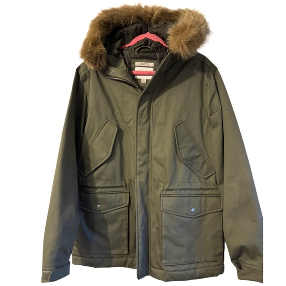 Men’s Field Military Parka Winter Coat Olive Green